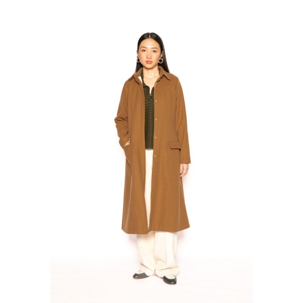 Contemponari Womens Hades Solid Brown Coat