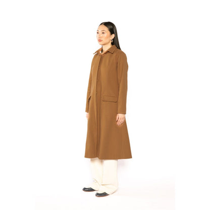 Contemponari Womens Hades Solid Brown Coat