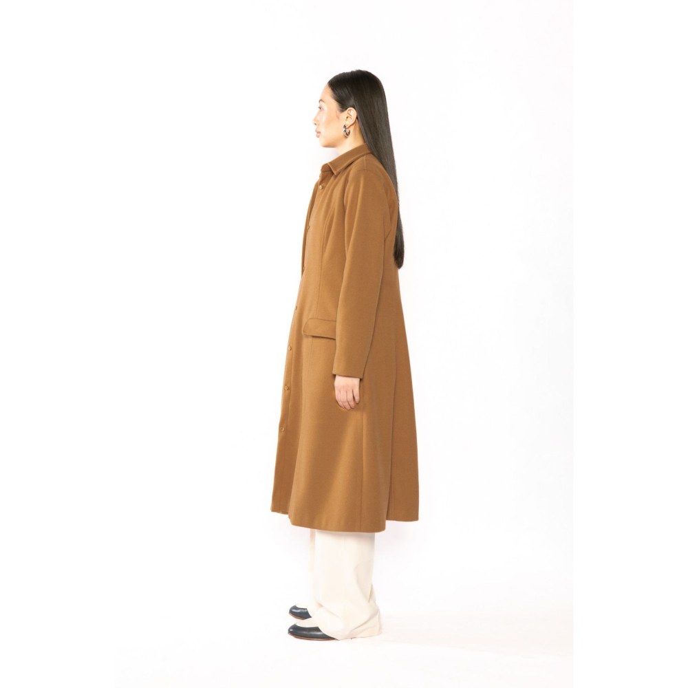 Contemponari Womens Hades Solid Brown Coat
