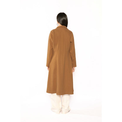 Contemponari Womens Hades Solid Brown Coat