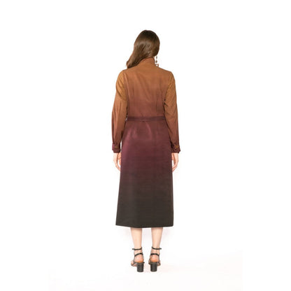 Contemponari Womens Penelope Ombre Multi-Color Coat with Belt