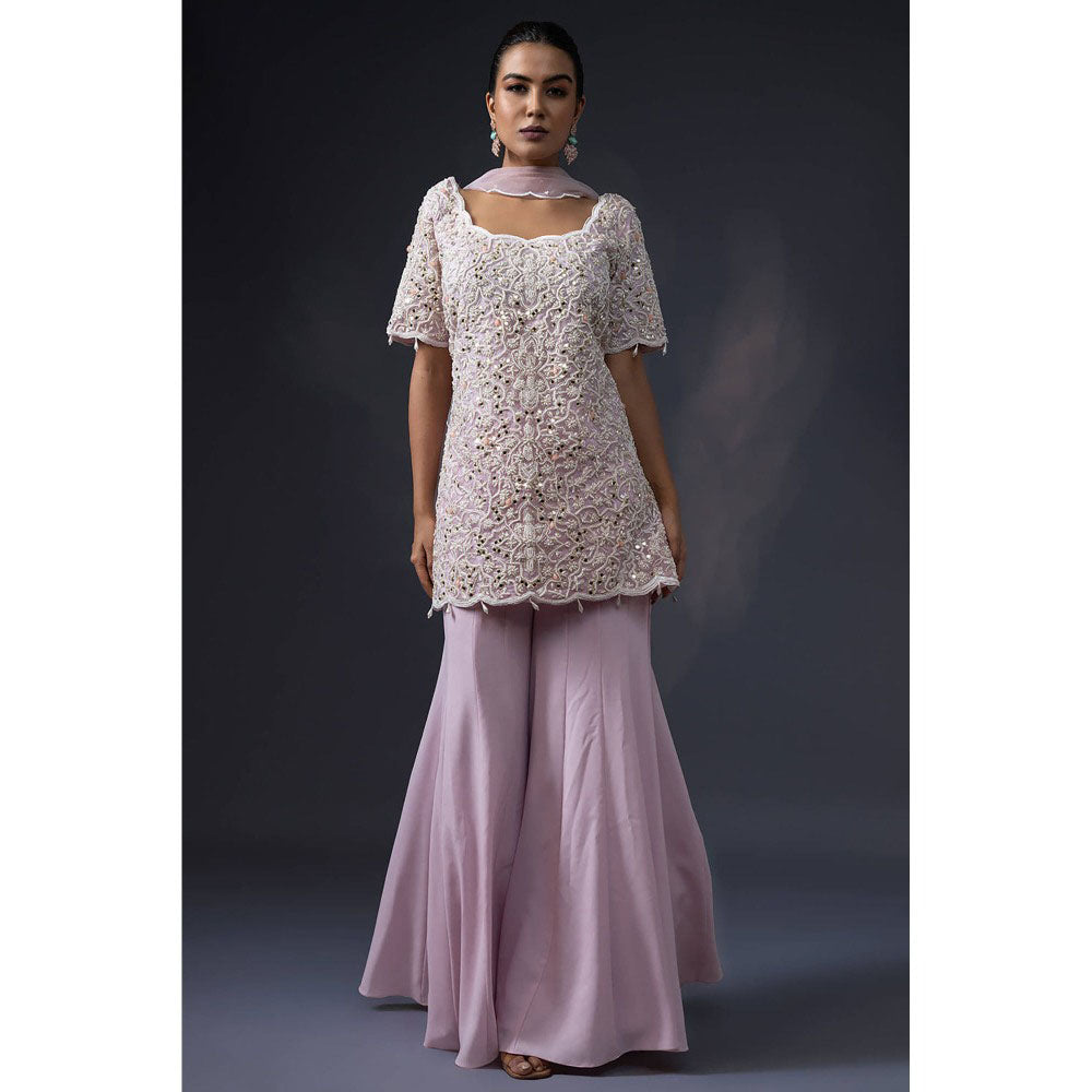Daatri by meenakshi kakkar Pink Sharara with Kurti and Dupatta (Set of 3)