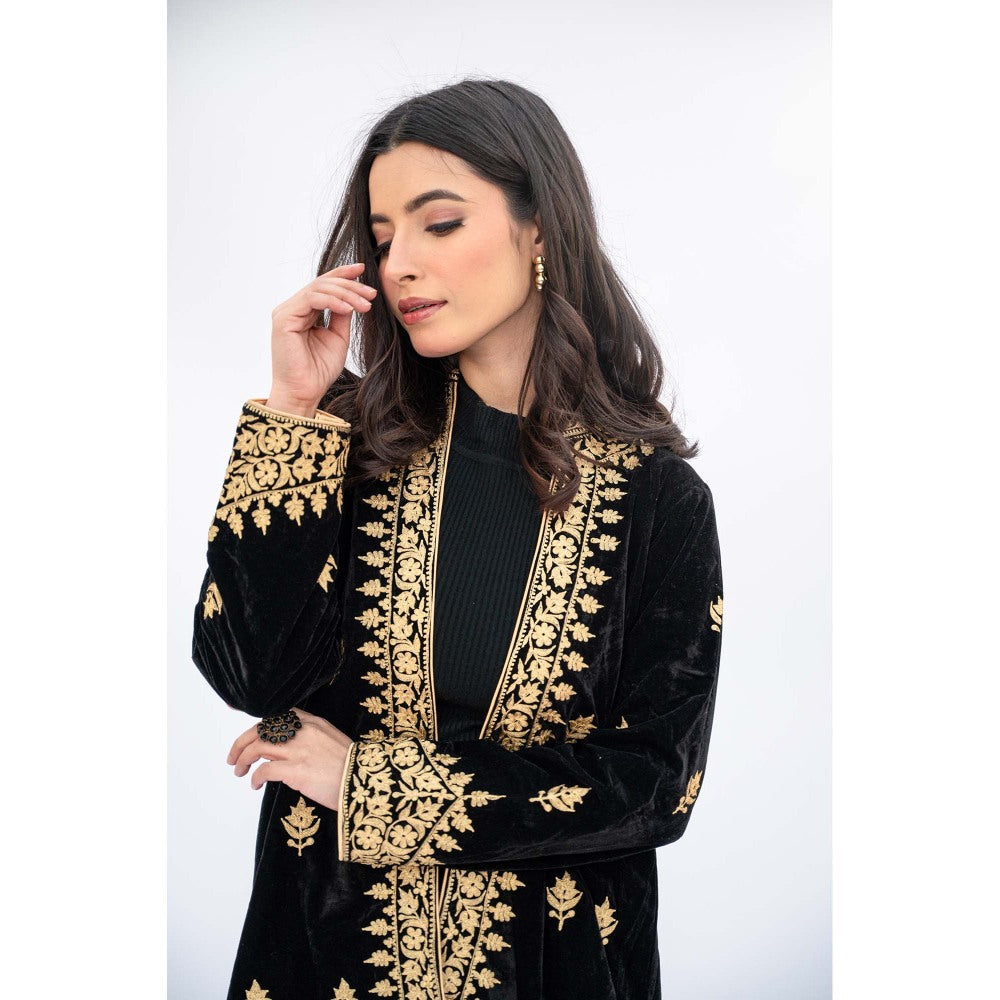 Daljit Sudan Black Velvet Short Jacket