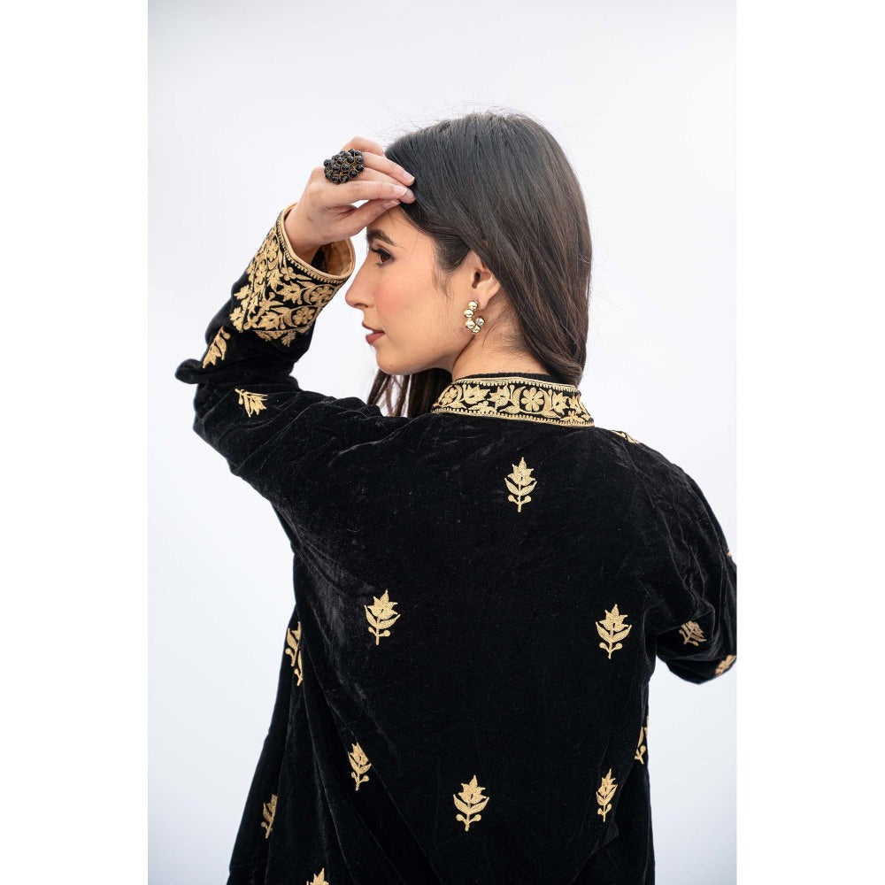 Daljit Sudan Black Velvet Short Jacket