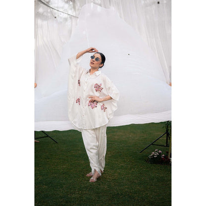 Daljit Sudan White Satin Co-Ord (Set of 2)