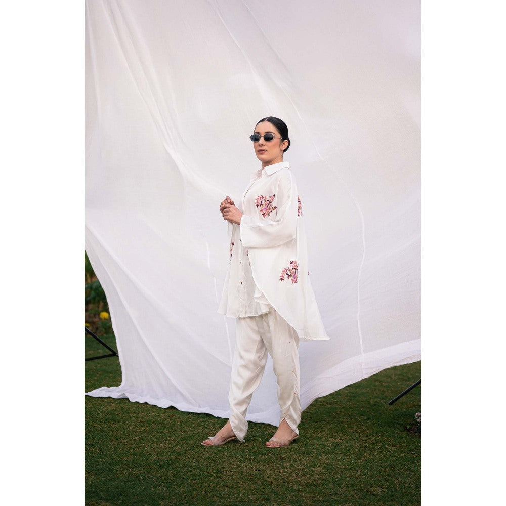 Daljit Sudan White Satin Co-Ord (Set of 2)