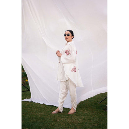 Daljit Sudan White Satin Co-Ord (Set of 2)