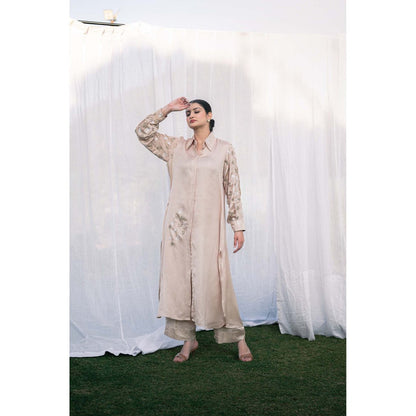 Daljit Sudan Taupe Satin Co-Ord (Set of 2)