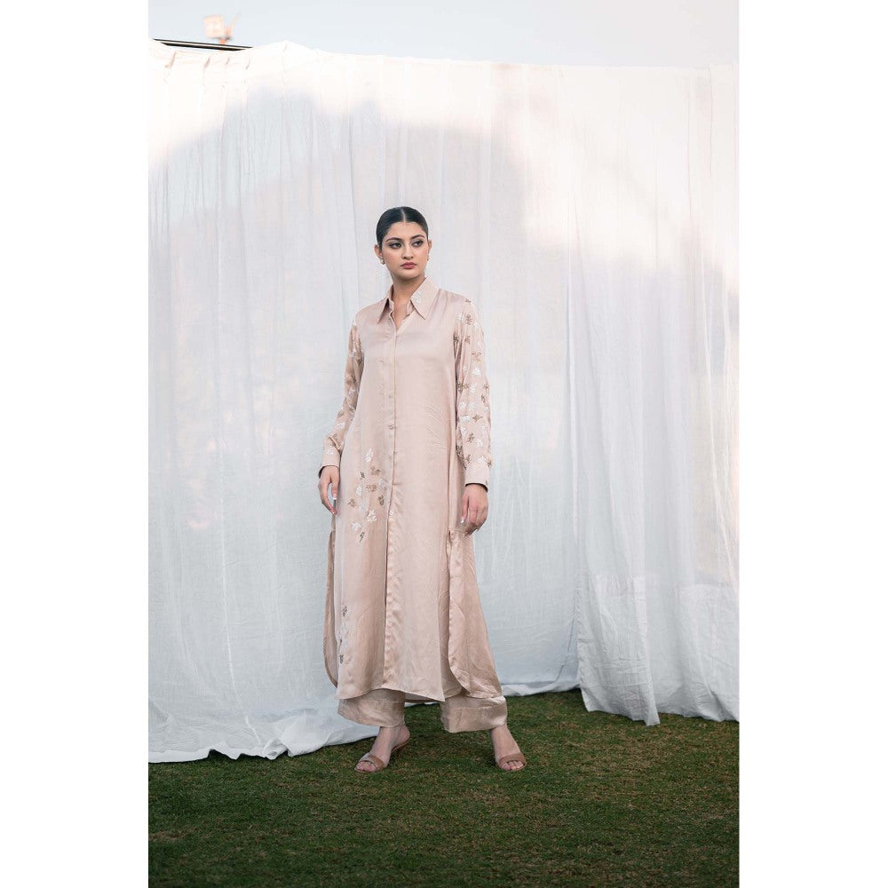 Daljit Sudan Taupe Satin Co-Ord (Set of 2)