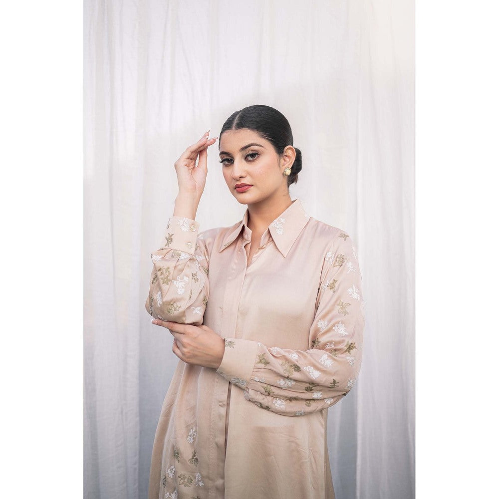 Daljit Sudan Taupe Satin Co-Ord (Set of 2)