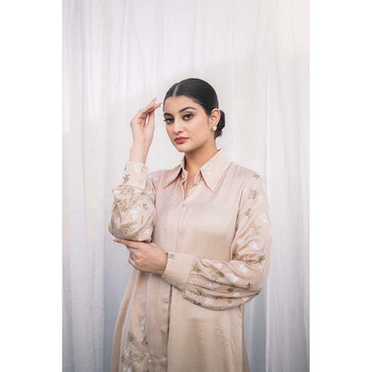 Daljit Sudan Taupe Satin Co-Ord (Set of 2)