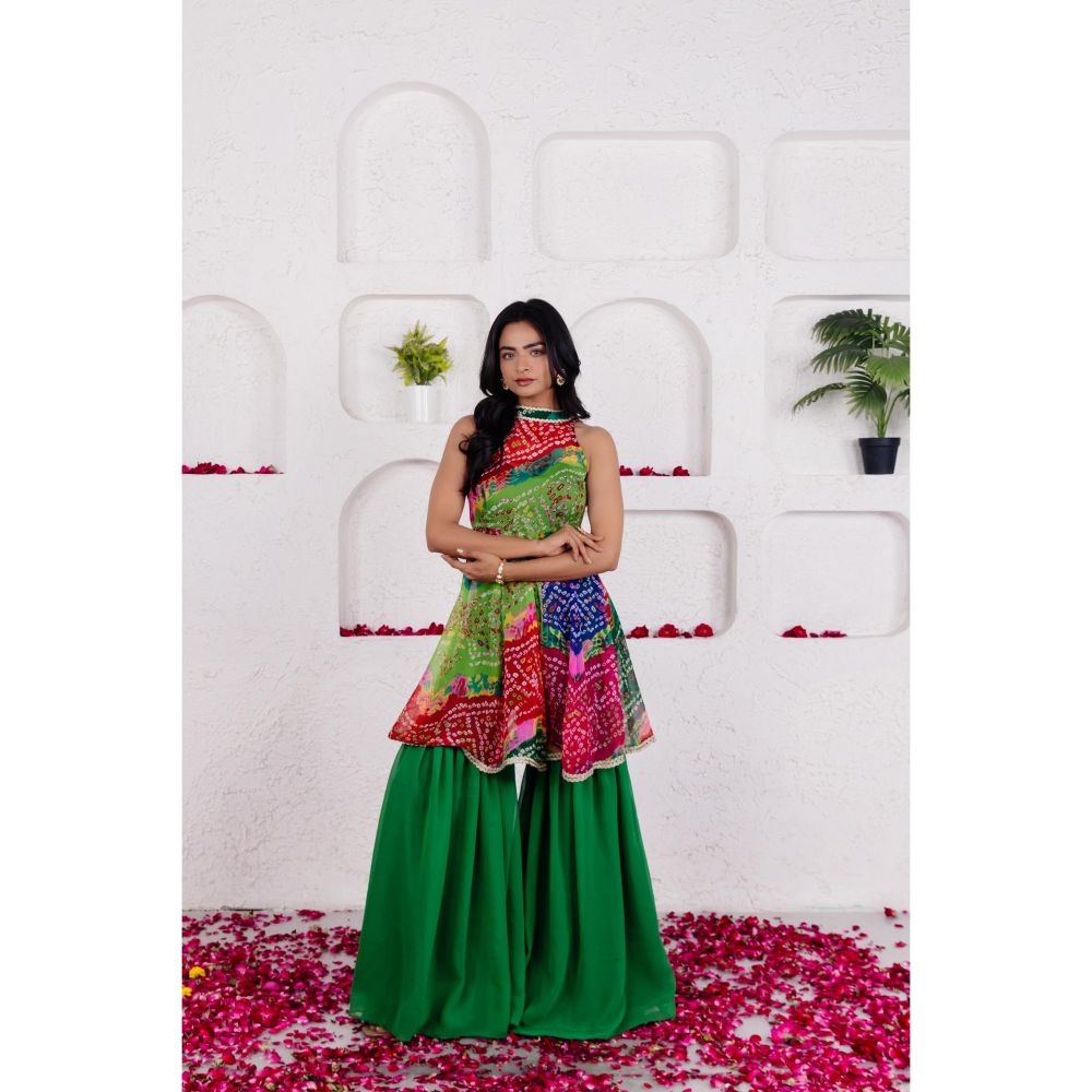 DEASHA INDIA Avisa Multicolour Short Kurta with Sharara (Set of 2)