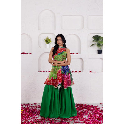 DEASHA INDIA Avisa Multicolour Short Kurta with Sharara (Set of 2)