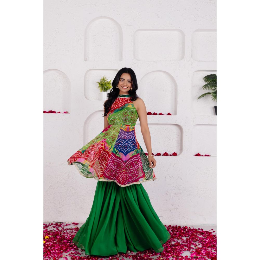 DEASHA INDIA Avisa Multicolour Short Kurta with Sharara (Set of 2)