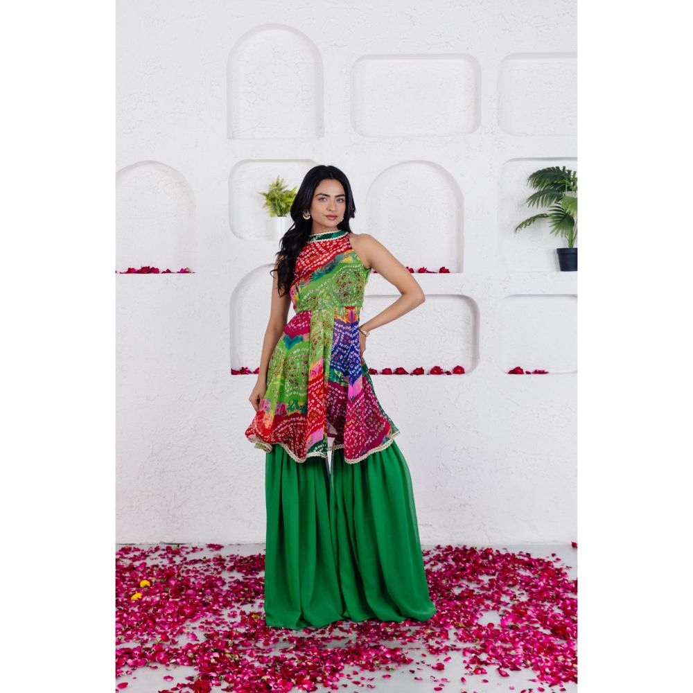 DEASHA INDIA Avisa Multicolour Short Kurta with Sharara (Set of 2)