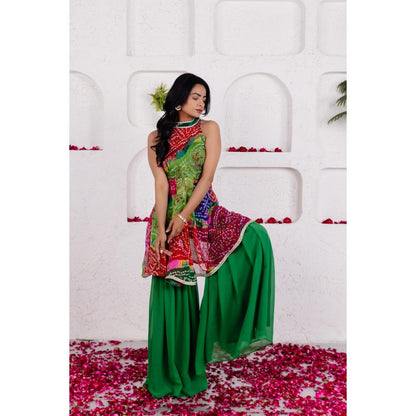 DEASHA INDIA Avisa Multicolour Short Kurta with Sharara (Set of 2)