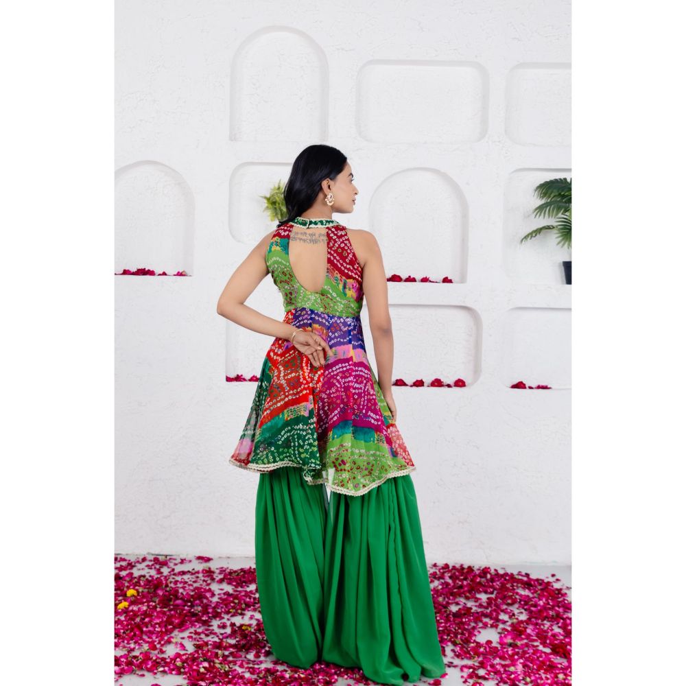 DEASHA INDIA Avisa Multicolour Short Kurta with Sharara (Set of 2)