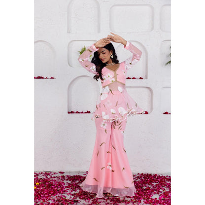 DEASHA INDIA Seira Pastel Pink Handpainted Co Ord (Set of 2)