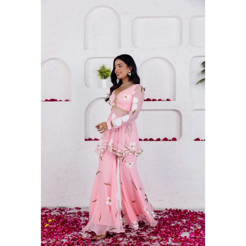 DEASHA INDIA Seira Pastel Pink Handpainted Co Ord (Set of 2)