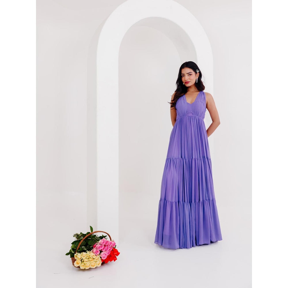 DEASHA INDIA Elsa Lavender Long Draped Dress