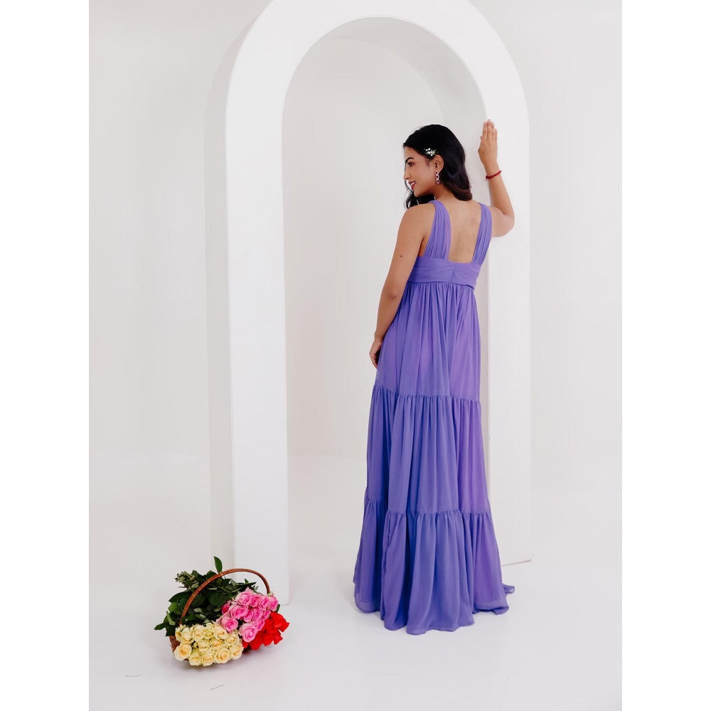 DEASHA INDIA Elsa Lavender Long Draped Dress