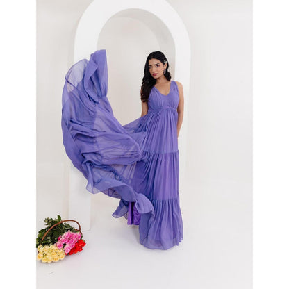 DEASHA INDIA Elsa Lavender Long Draped Dress