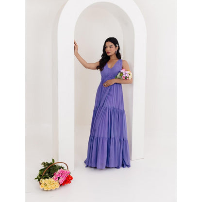 DEASHA INDIA Elsa Lavender Long Draped Dress