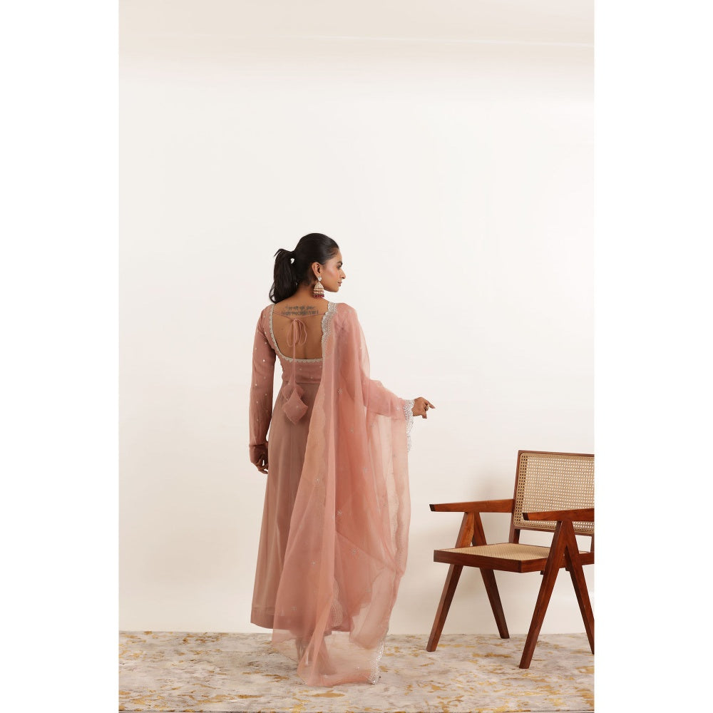 DEASHA INDIA Aarini Mauve Chiku Regal Anarkali with Pant and Dupatta (Set of 3)