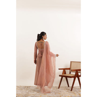 DEASHA INDIA Aarini Mauve Chiku Regal Anarkali with Pant and Dupatta (Set of 3)