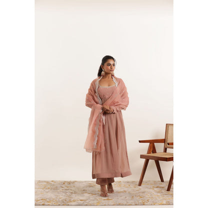 DEASHA INDIA Aarini Mauve Chiku Regal Anarkali with Pant and Dupatta (Set of 3)
