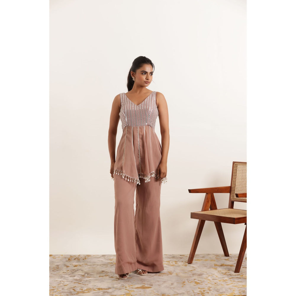 DEASHA INDIA Aira Mauve Chiku Mirror Work Co-Ord (Set of 2)