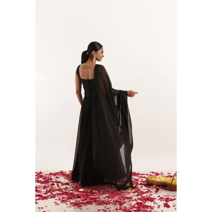 DEASHA INDIA Avani Detailed Black Lehenga with Blouse and Dupatta (Set of 3)