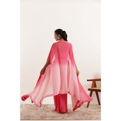 DEASHA INDIA Fusion Ombre Detailed Bustier with Pant and Shrug (Set of 3)