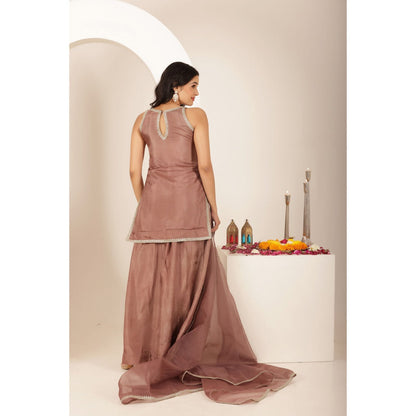 DEASHA INDIA Rubab Mauve Farshid Kurti with Palazzo and Dupatta (Set of 3)
