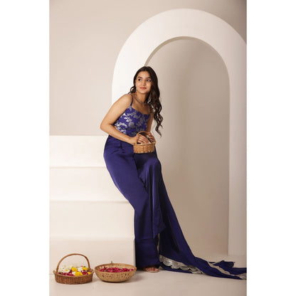 DEASHA INDIA Shravya Blue Blouse with Palazzo and Dupatta (Set of 3)