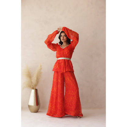DEASHA INDIA Ehsaas Orange Co-Ord (Set of 3)