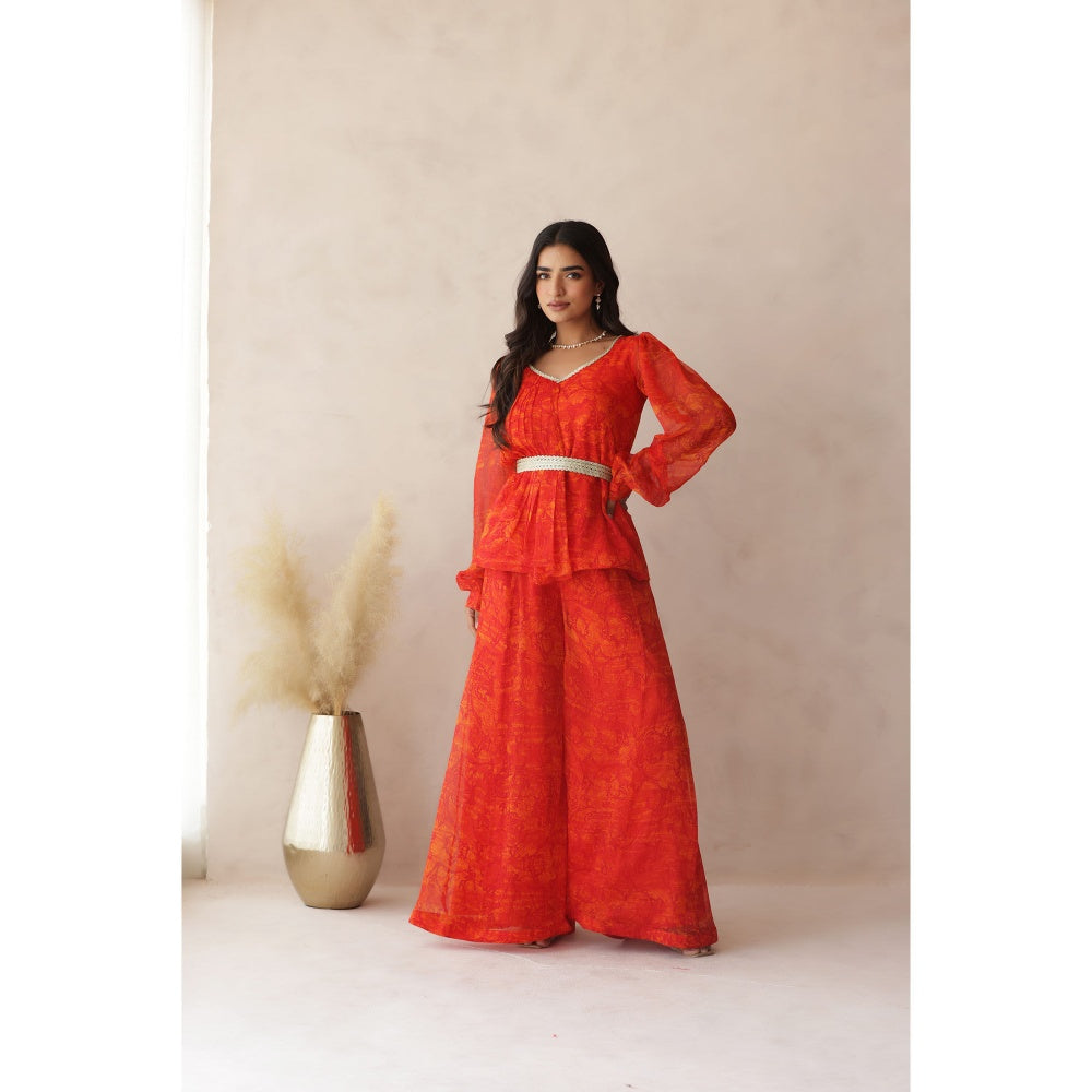 DEASHA INDIA Ehsaas Orange Co-Ord (Set of 3)