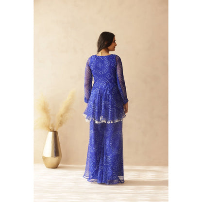 DEASHA INDIA Dhwani Blue Small Bandhej Co-Ord (Set of 2)