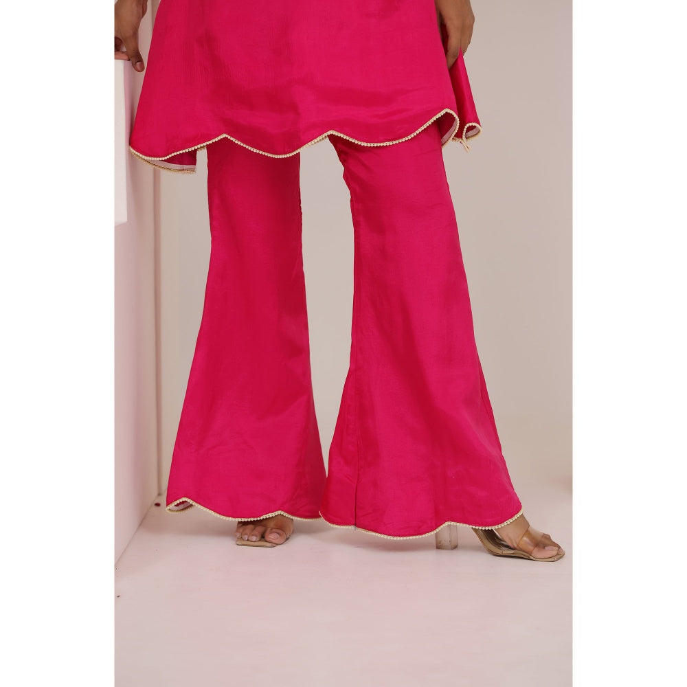 DEASHA INDIA Aksha Pink Silk Detailed Co-Ord (Set of 2)