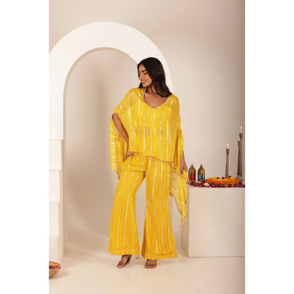 DEASHA INDIA Maithli Yellow Lurex Co-Ord (Set of 3)