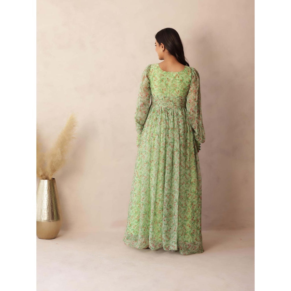 DEASHA INDIA Grace Green Floral Dress