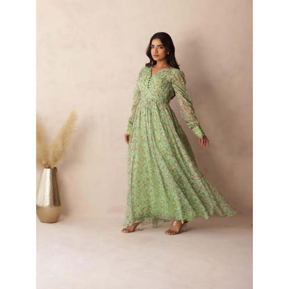 DEASHA INDIA Grace Green Floral Dress