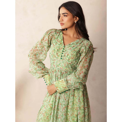 DEASHA INDIA Grace Green Floral Dress