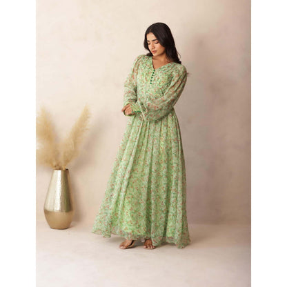 DEASHA INDIA Grace Green Floral Dress