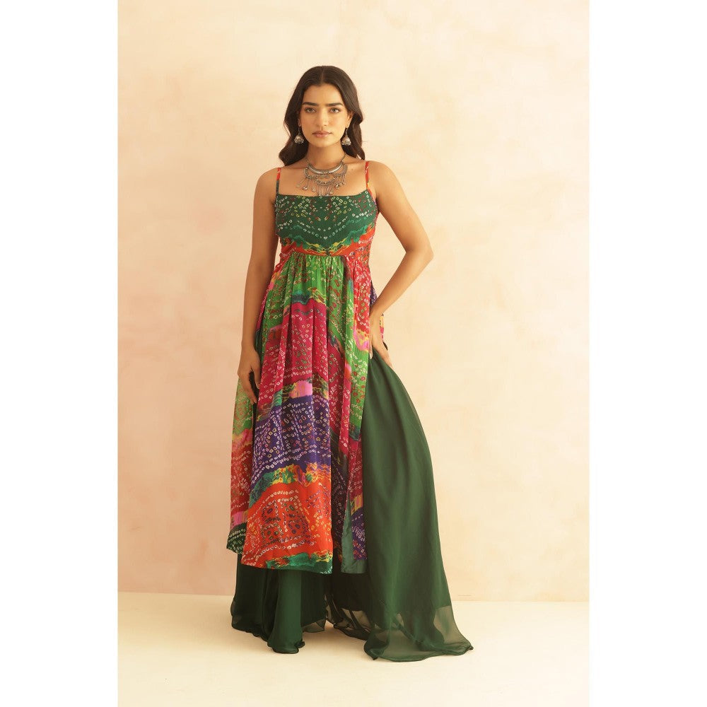 DEASHA INDIA Devika Multi-coloured Bandhani Kurta Set
