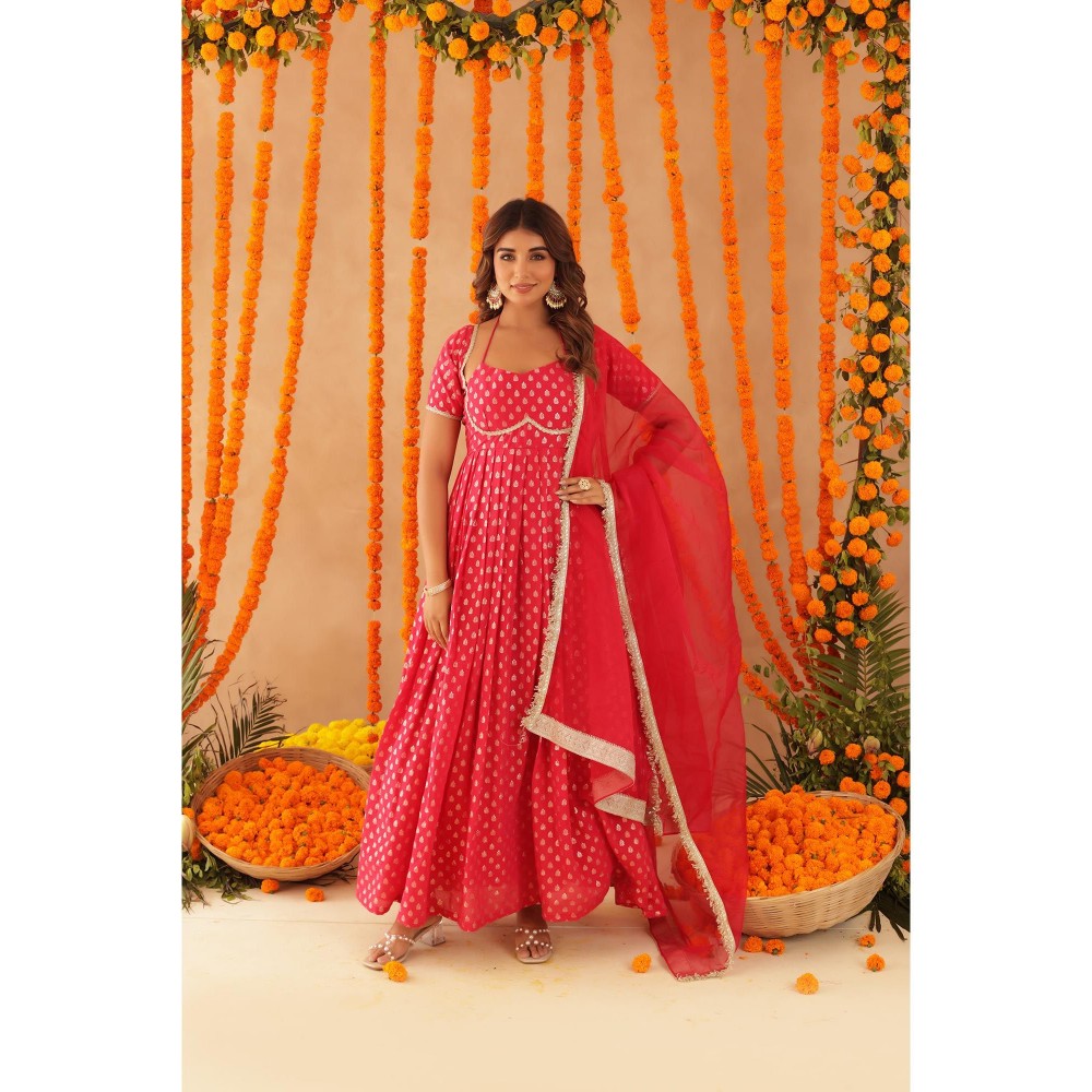 DEASHA INDIA Kanak Pink Anarkali Set