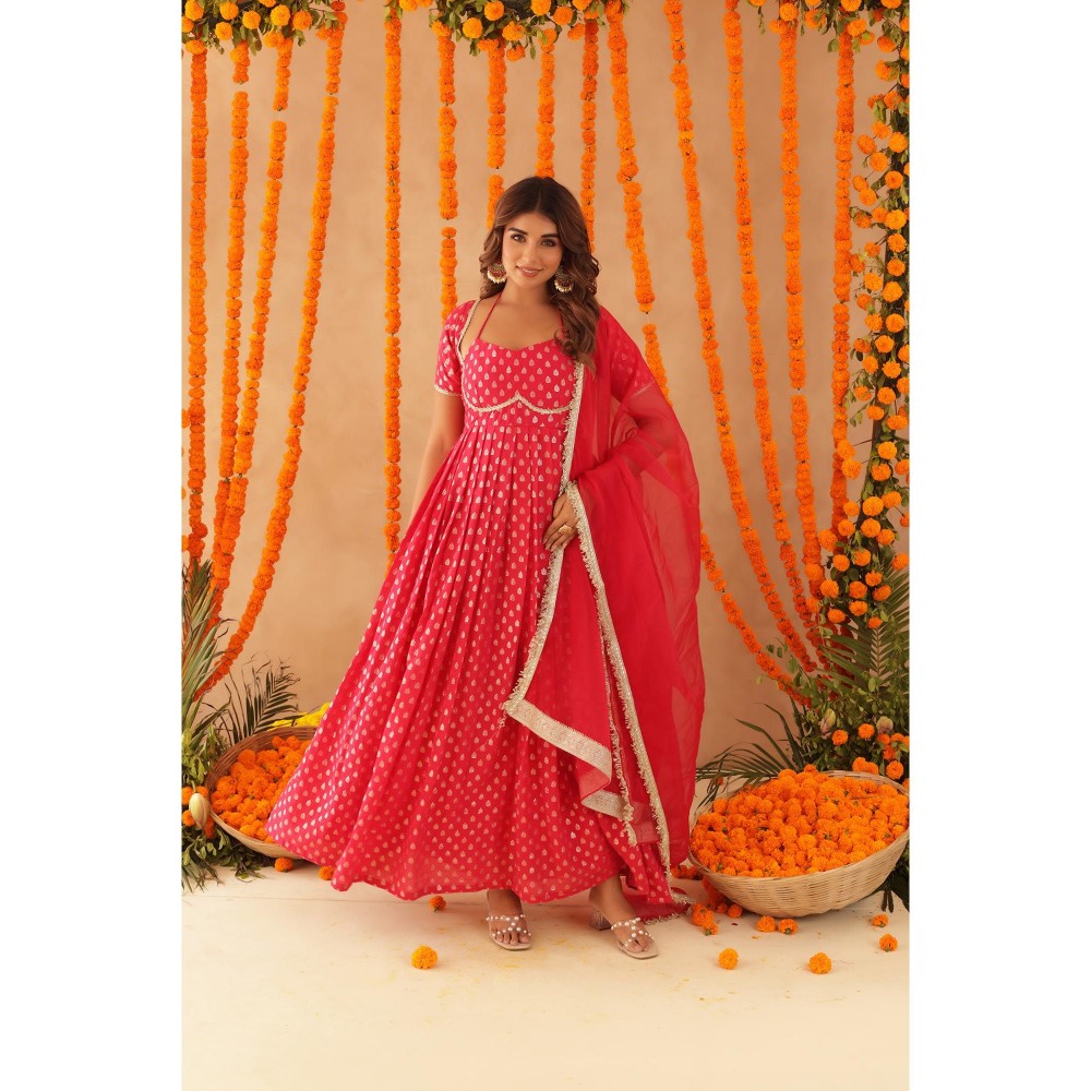 DEASHA INDIA Kanak Pink Anarkali Set