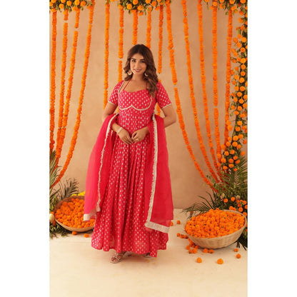 DEASHA INDIA Kanak Pink Anarkali Set