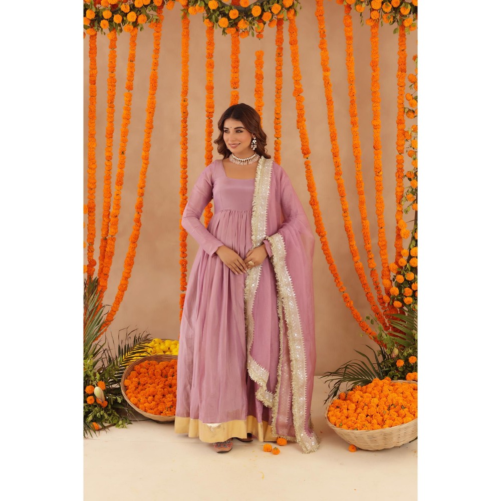 DEASHA INDIA Shubha Lilac Anarkali with Pant & Dupatta