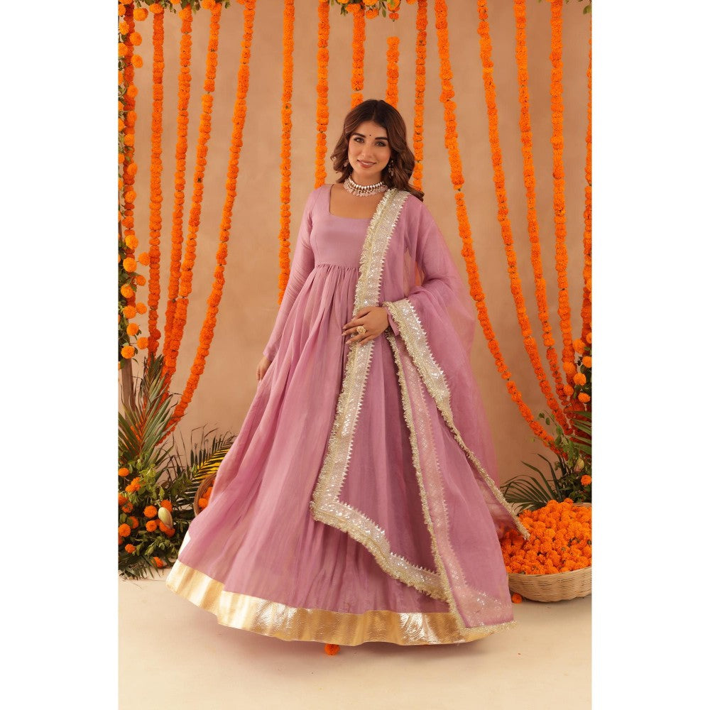 DEASHA INDIA Shubha Lilac Anarkali with Pant & Dupatta